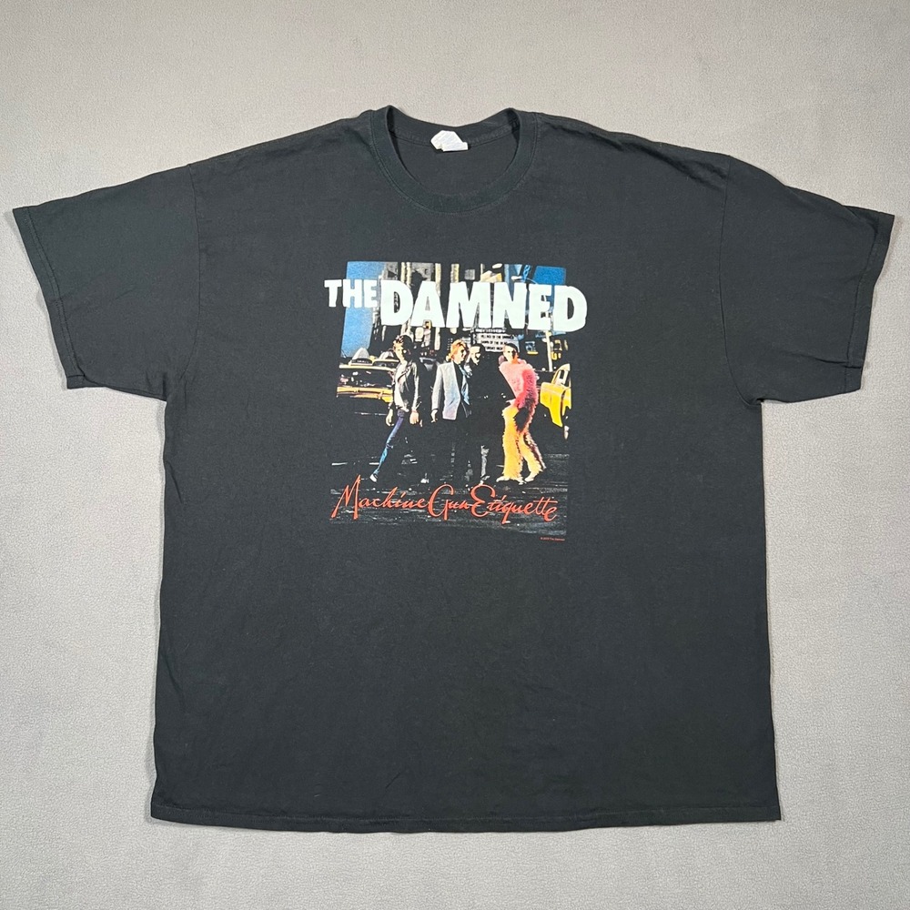 The Damned Machine Gun Etiquette Band T Shirt Men's‎ 2XL Black Punk Rock Tee